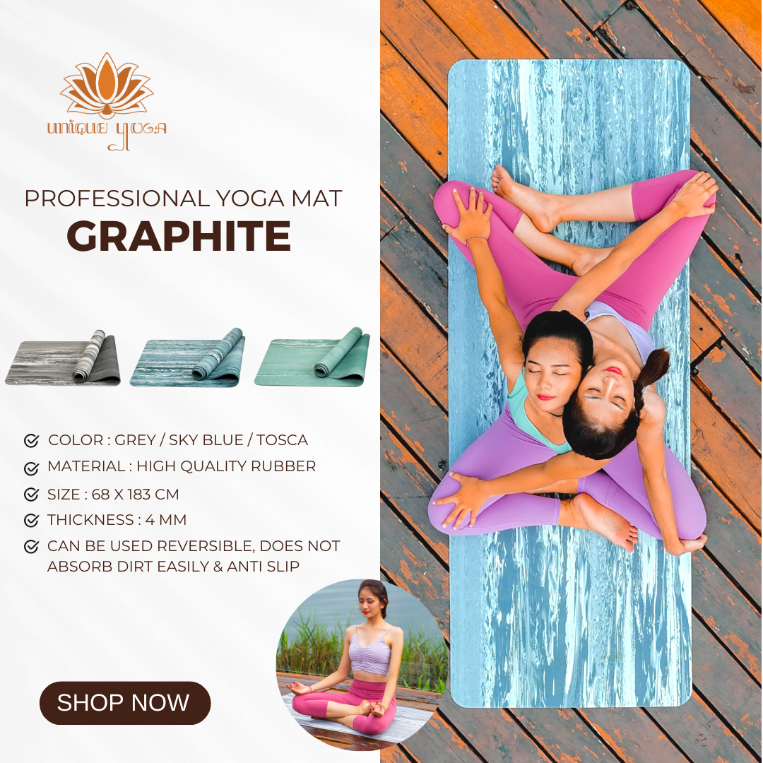 Yoga Mat Premium Graphite / Matras Yoga Pilates Premium Motif Marble