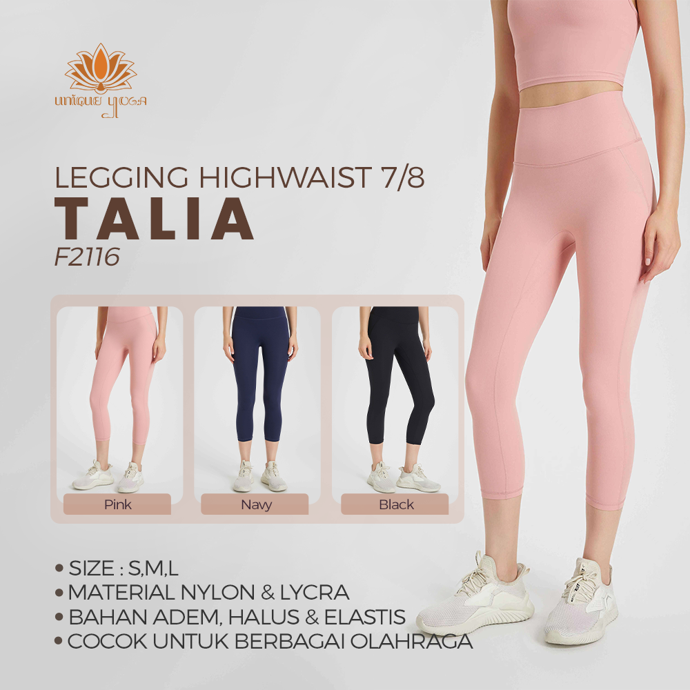 Celana Olahraga Wanita / Legging Sports Talia F2116 / Legging Senam Yoga High Waist 7/8
