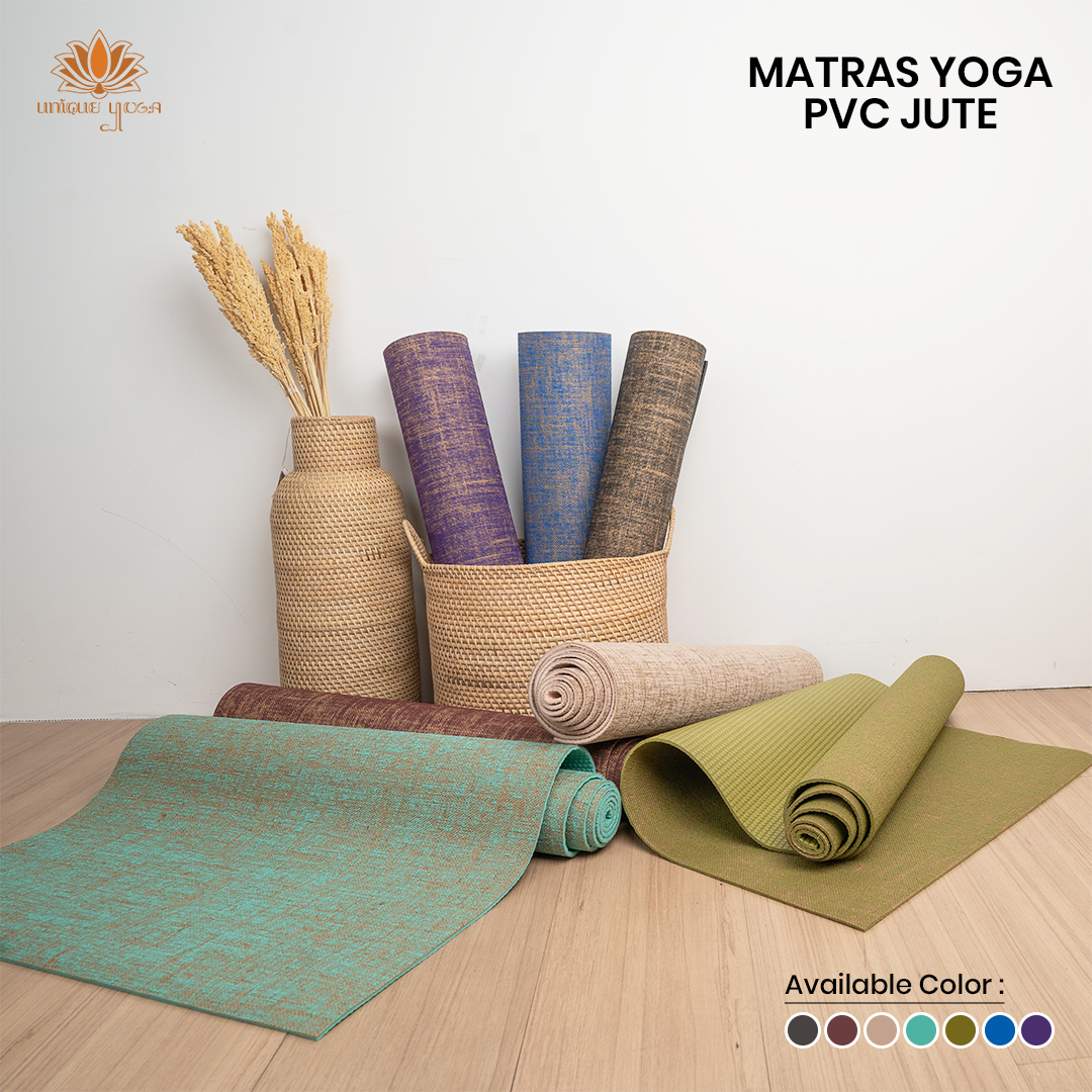 Yoga Mat PVC Jute 6mm / Matras Olahraga Senam Hot Yoga / Yoga Mat Anti Slip 