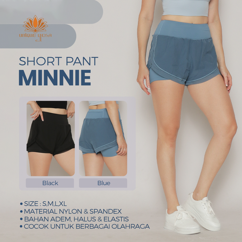 Short Pant Sport Dry Fit Minnie / Celana Pendek Olahraga Yoga Wanita / Celana Sport Running Pant / Celana Pendek Yoga Pilates Gym 