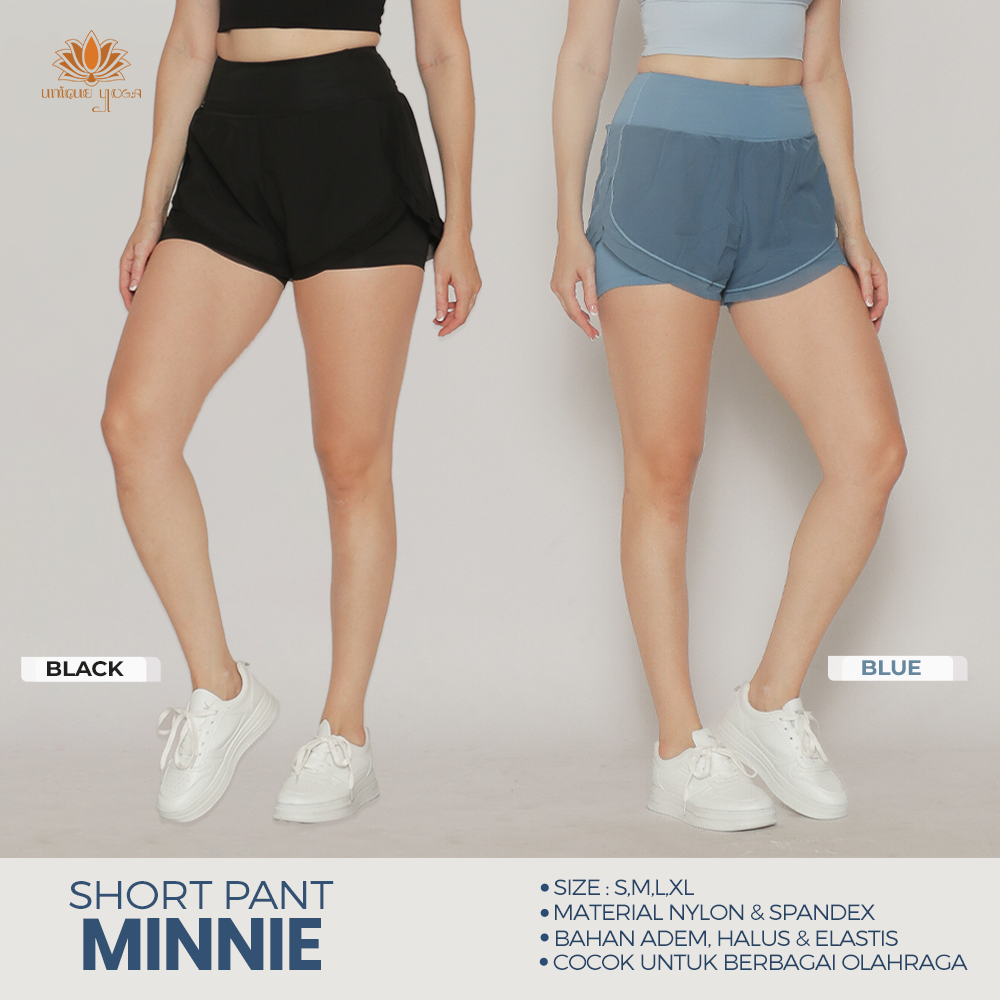 Short Pant Sport Dry Fit Minnie / Celana Pendek Olahraga Yoga Wanita / Celana Sport Running Pant / Celana Pendek Yoga Pilates Gym 