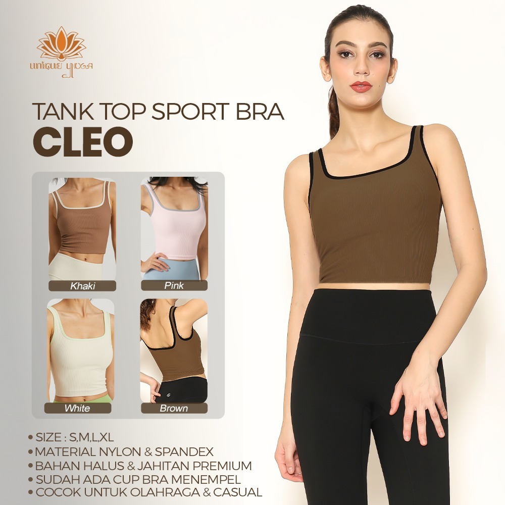 Tanktop Padded Sport Bra Cleo for Yoga sport & Casual / Atasan Wanita / Top Wanita Casual / Tanktop Sport Olahraga Wanita