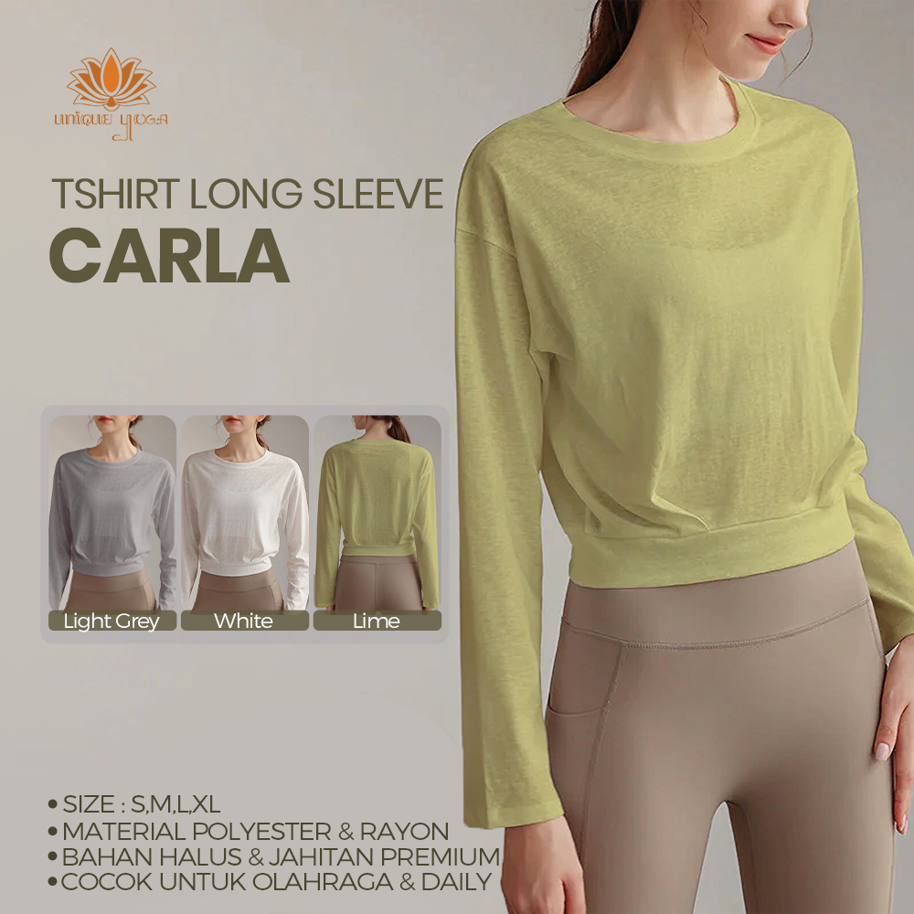 Kaos Tshirt Long Sleeve Lengan Panjang CARLA / Baju Olahraga Wanita / Tshirt Long sleeve Carla 99112