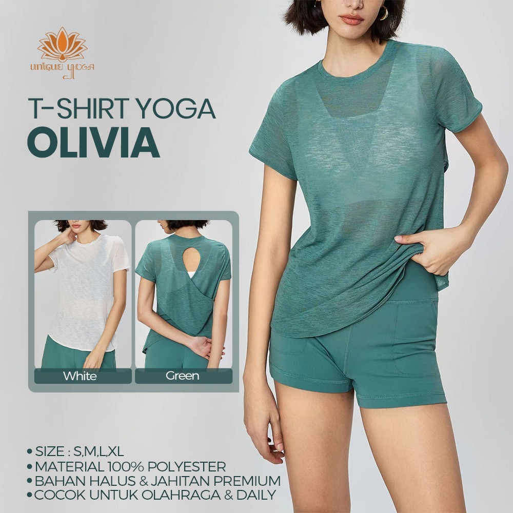 T-shirt Olivia Untuk Yoga, Sport, Olahraga & Casual