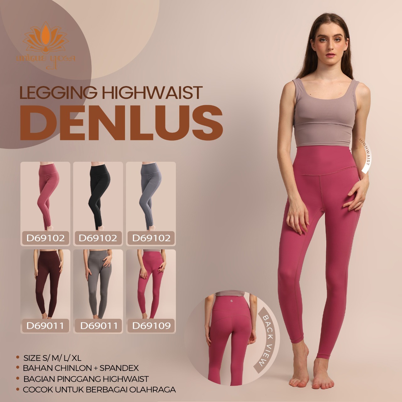 Legging Yoga Fitness Termurah/ Legging Sport Yoga/ Yoga Pant Legging Jakarta/ Celana Legging Polos Olahraga Wanita