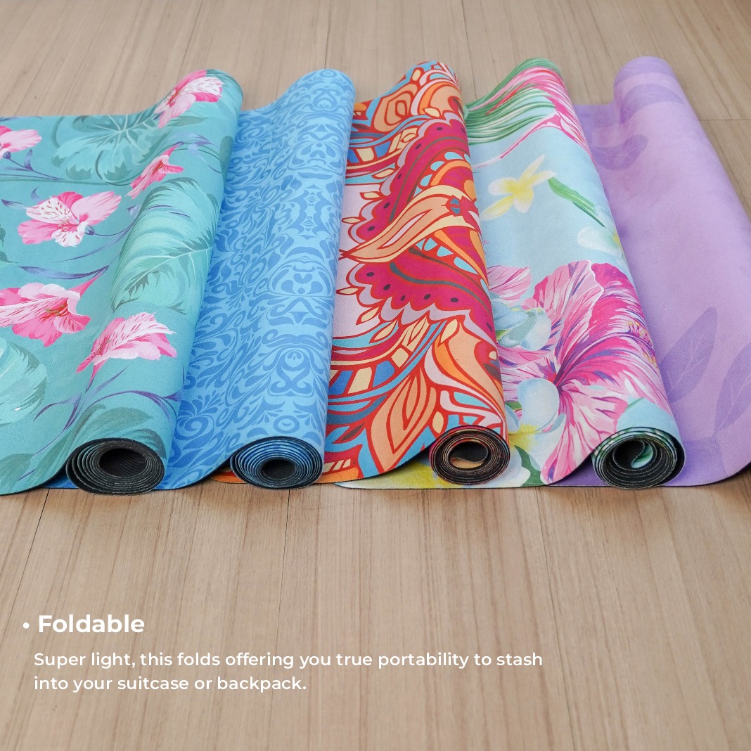 Travel Mat Glow 1mm / Matras Yoga Travel Lipat / Matras Yoga Motif / Travel Yoga Mat / Alas Yoga Murah 