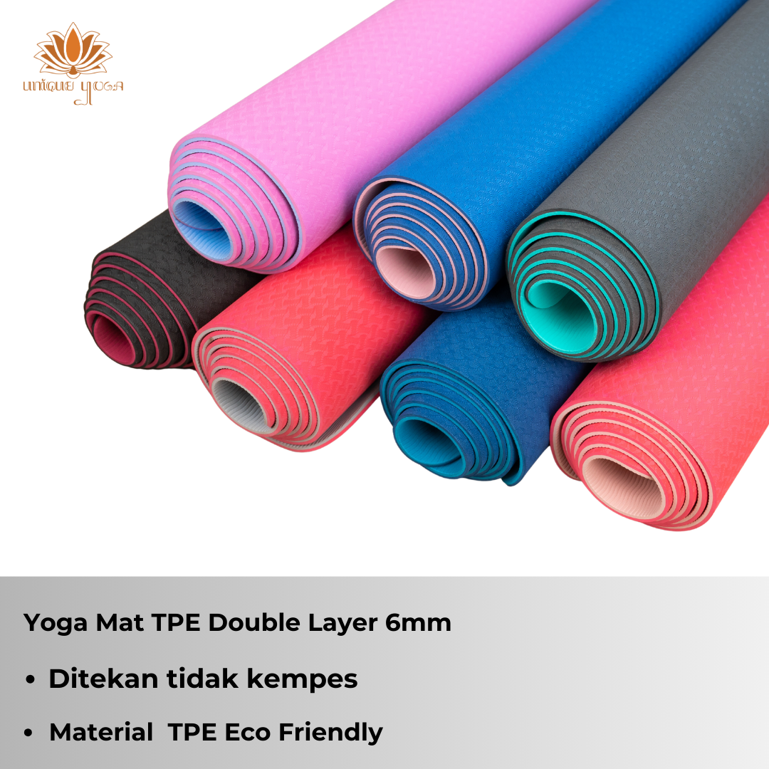Matras Yoga TPE Double Layer 6mm / Yoga Mat TPE Eco Friendly Volume II / Matras Olahraga Senam Yoga