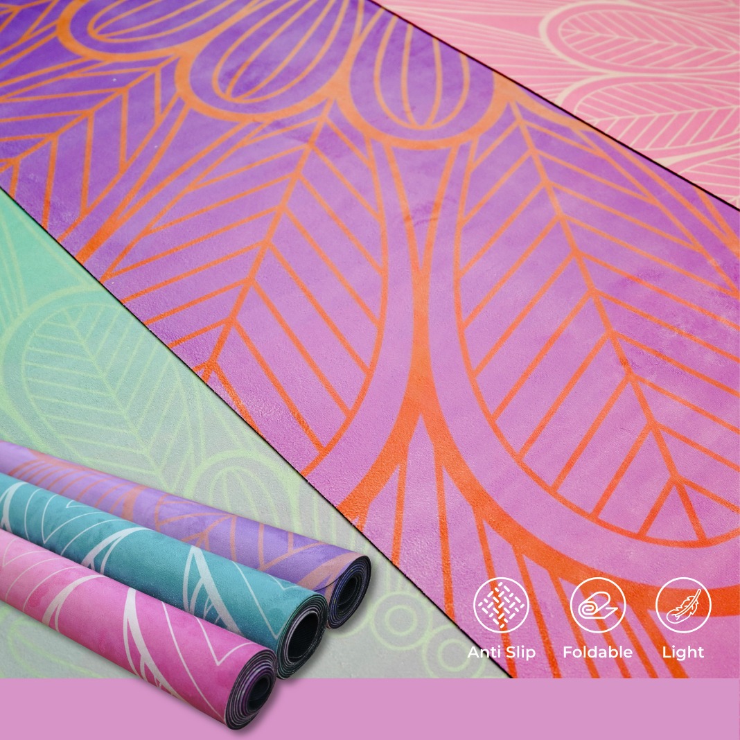 Matras Yoga Travel Motif / Travel Mat Harmala / Yoga Mat Travel Lipat / Matras Olahraga Yoga
