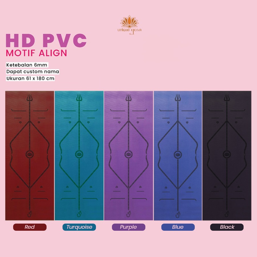 Yoga Mat / Matras Olahraga Yoga HD 6mm / HD PVC Mat 6mm Motif Align / Matras Yoga Kualitas Manduka
