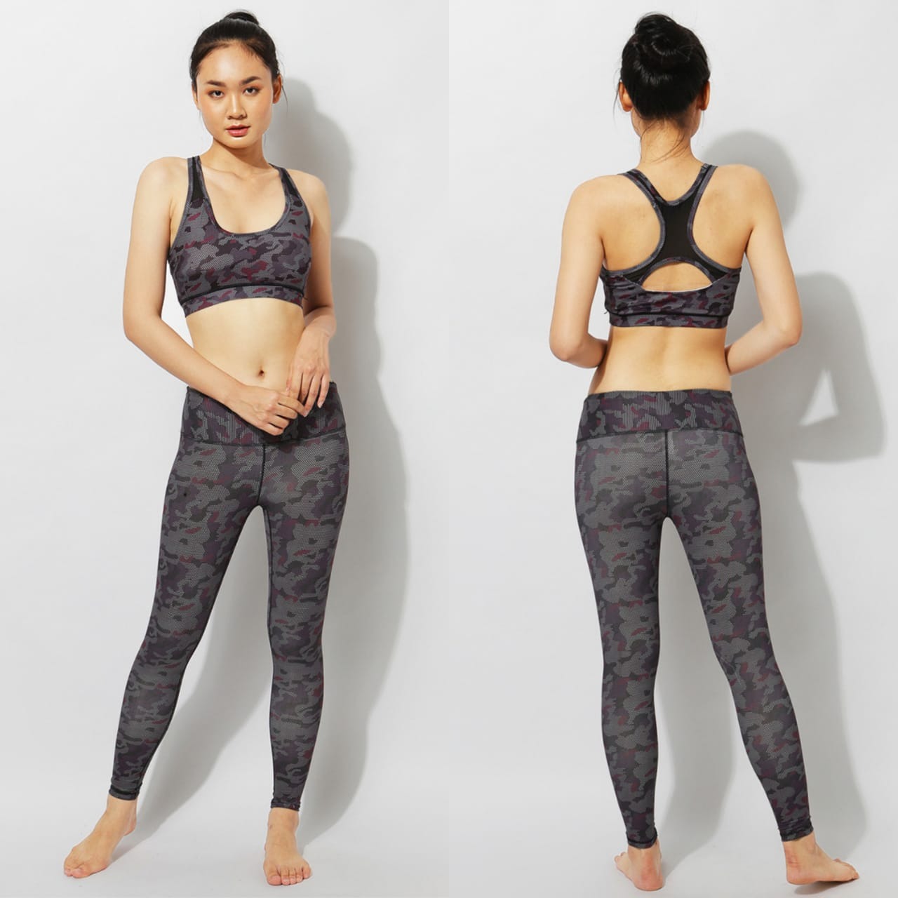 Setelan Bra & Legging Olahraga Yoga Motif / Sport Bra BM 06 / Legging Alino Motif 19 / Set Pakaian Olahraga Yoga Wanita