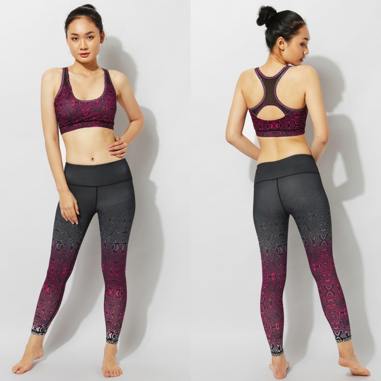 1 Set Bra & Legging Olahraga / Sport Bra BM 07 / Legging Alino Motif 20 / Satu Set Pakaian Olahraga Wanita Motif