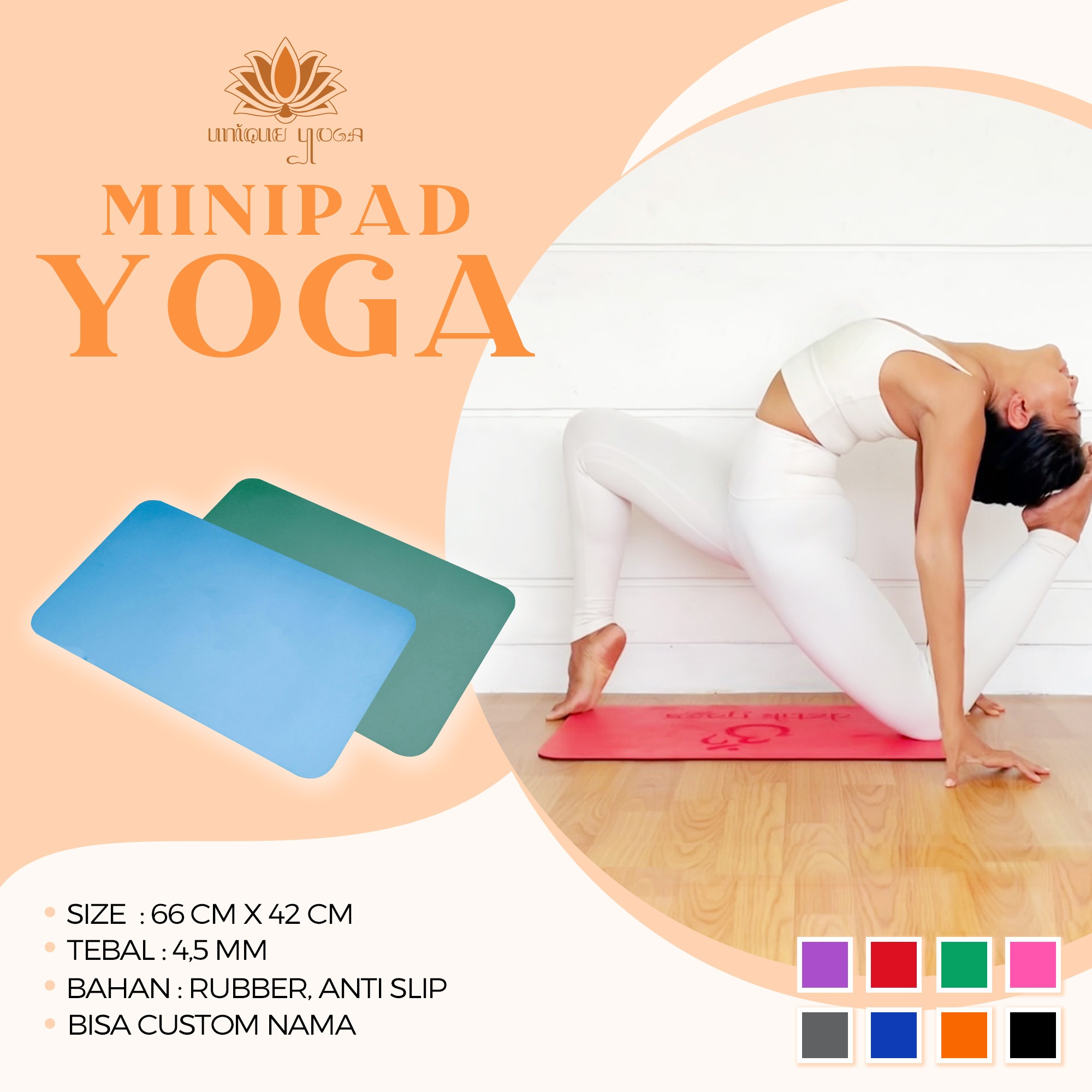 Matras Yoga Minipad / Mini Pad Motif / Matras Yoga Murah / Mini Pad Yoga Murah / Yoga Mat Mini Pad Rubber