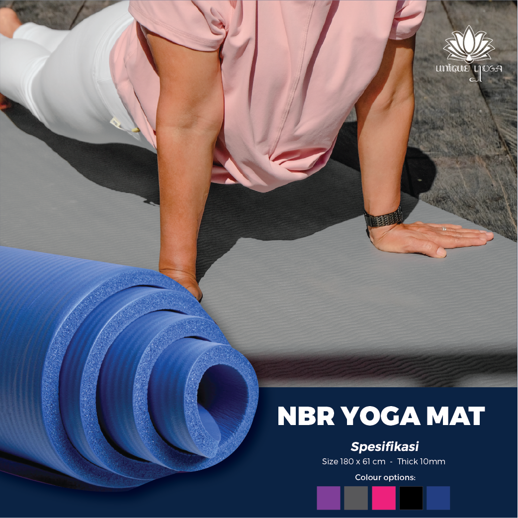 Yoga Mat NBR / Matras Yoga NBR 10mm/ Matras Senam Workout / Matras Yoga Tebal 10 mm