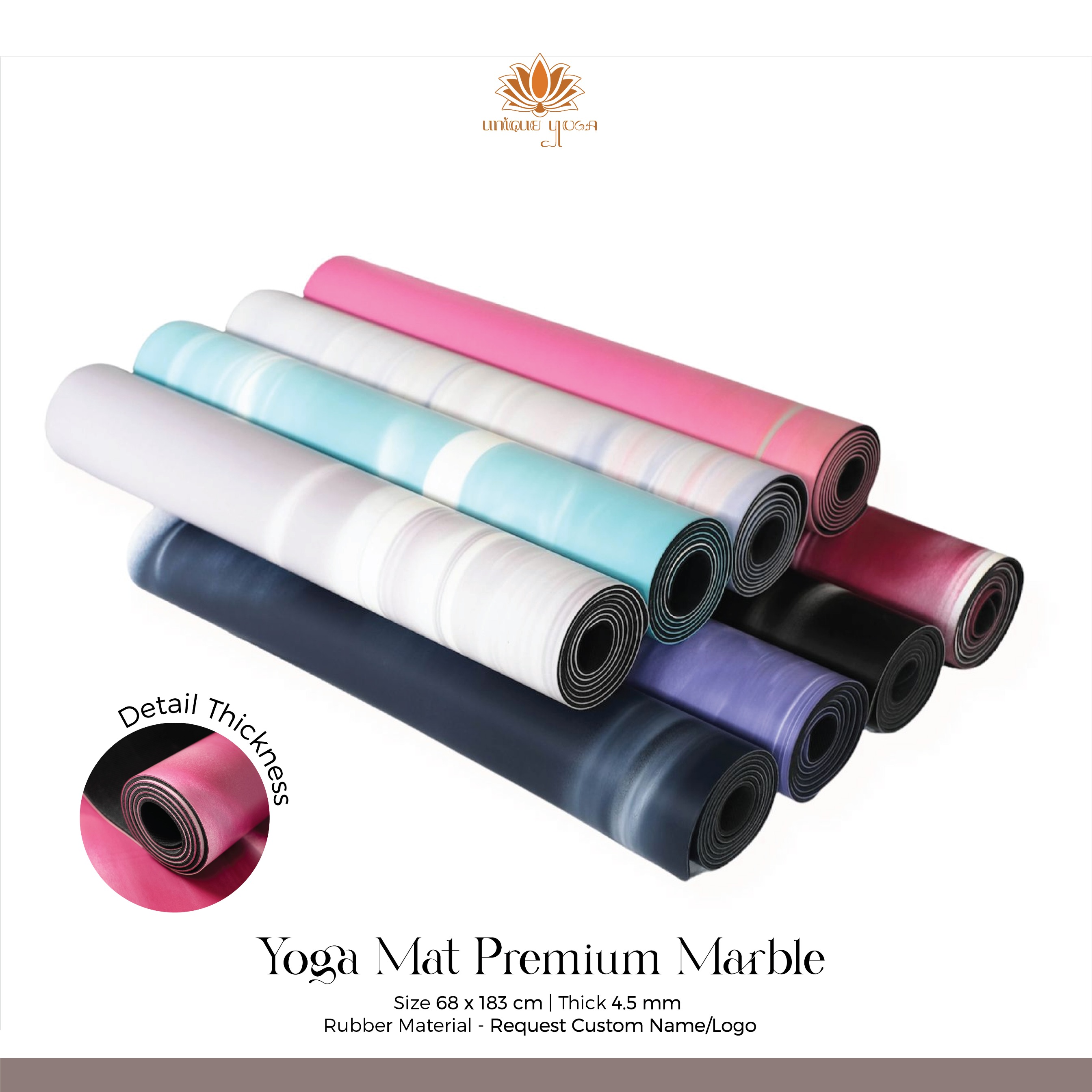 Yoga Mat Premium Solid Marble / Yoga Mat Sekelas Lululemon / Yoga Mat Premium Marble / Alas Olahraga Yoga Pilates