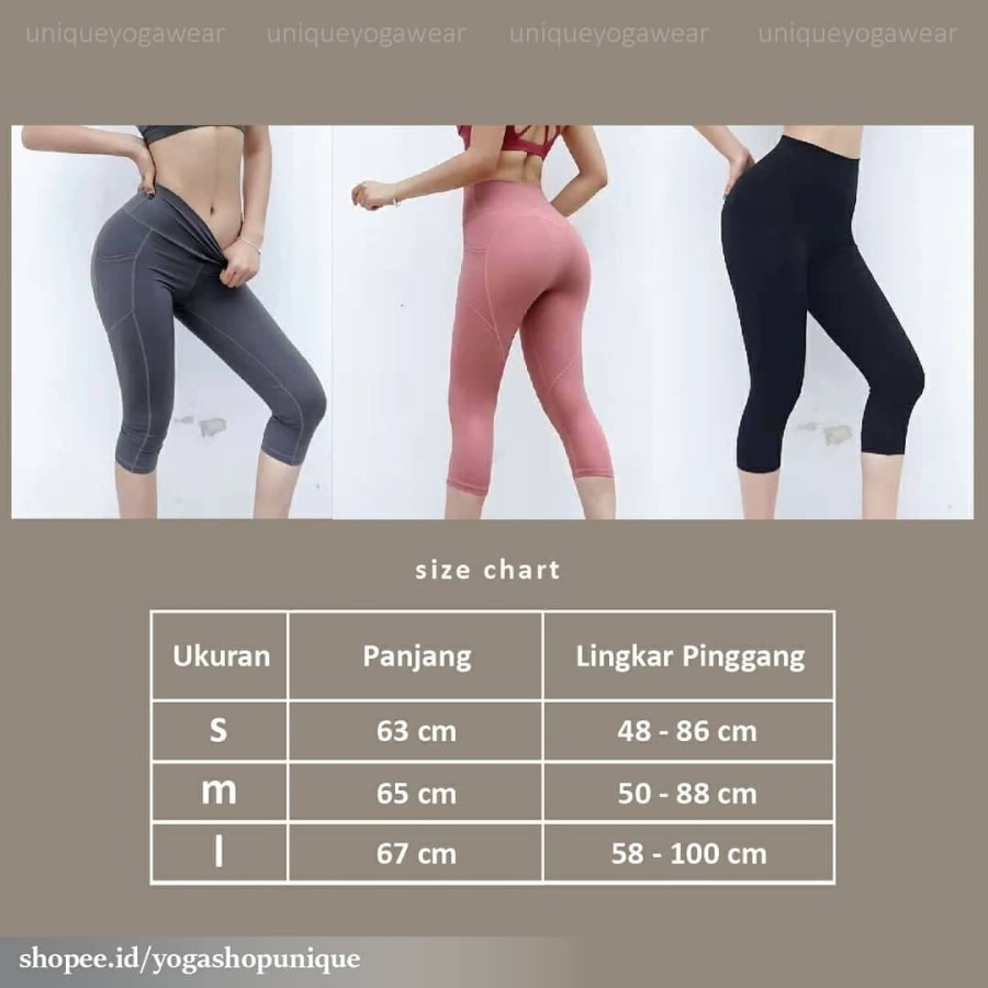 Celana Senam Legging Wanita Terbaru QK 8603 / Legging Olahraga Yoga Wanita 7/8