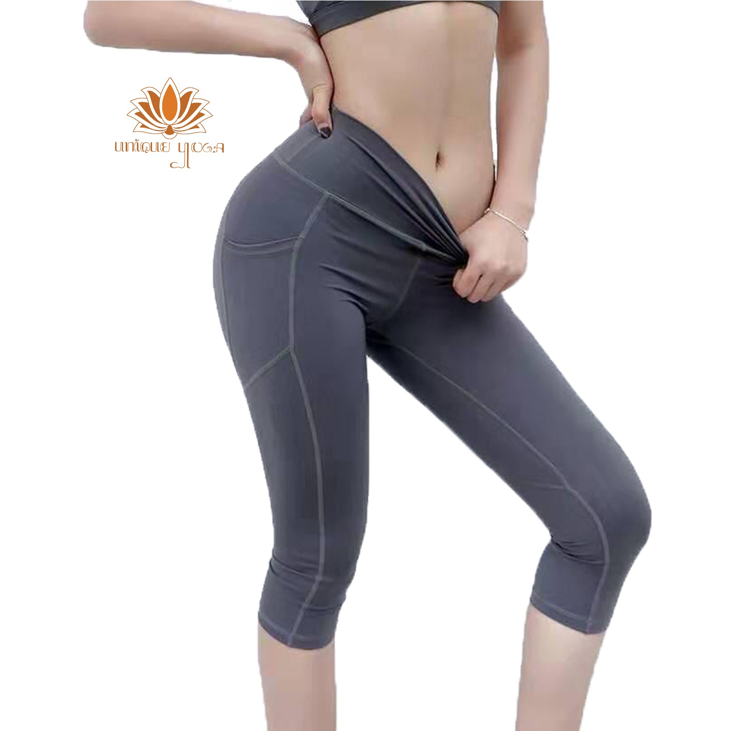 Celana Senam Legging Wanita Terbaru QK 8603 / Legging Olahraga Yoga Wanita 7/8