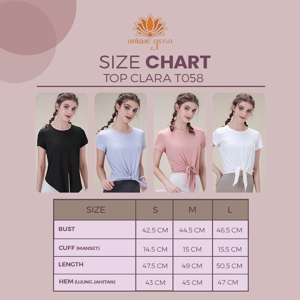 Kaos Olahraga Senam Yoga Casual Wanita Lengan Pendek / Baju Top Clara