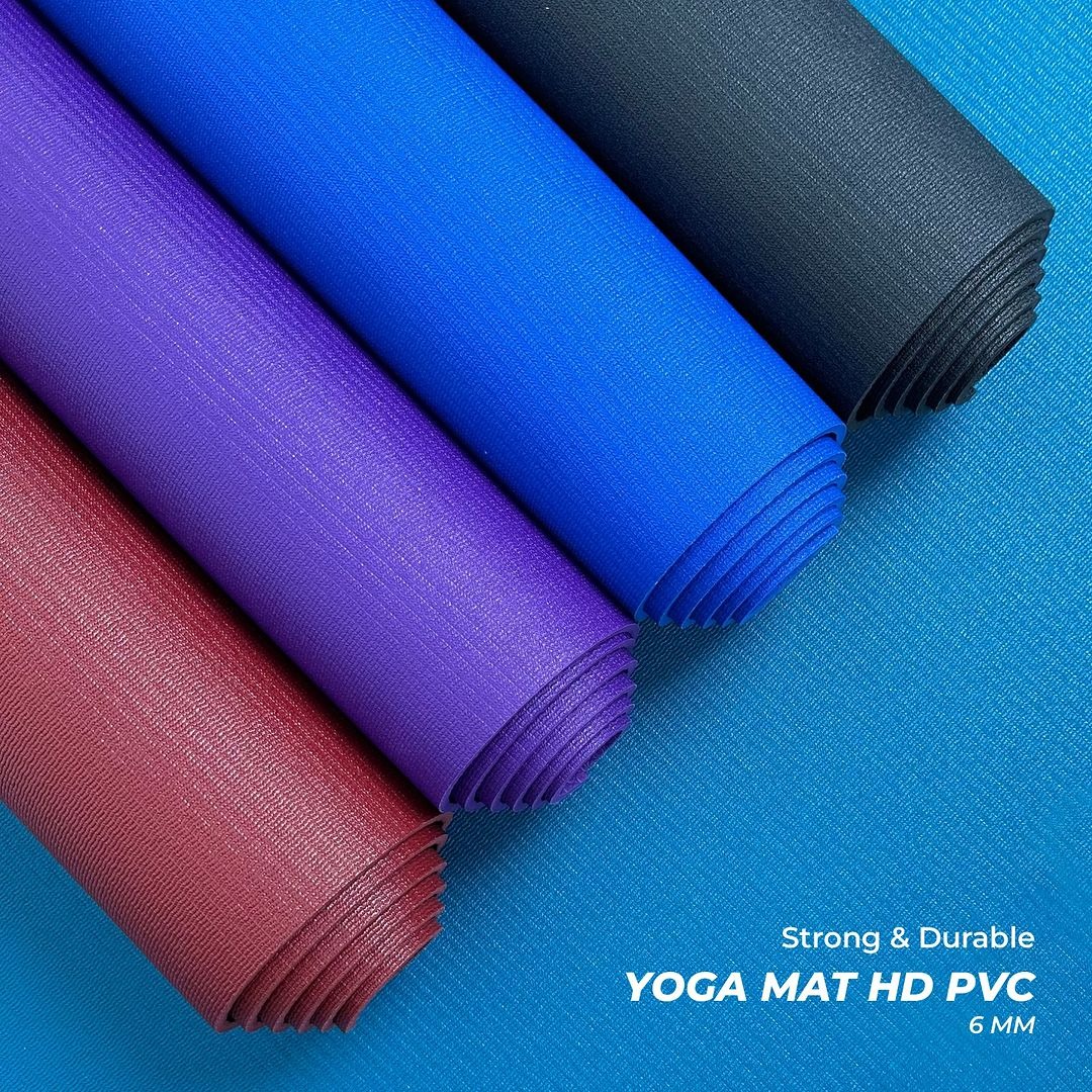 Matras Yoga HD PVC Mat Yoga / Yoga Mat 6 mm / Rubber Mat Yoga / Alas Olahraga Murah Yoga Mat