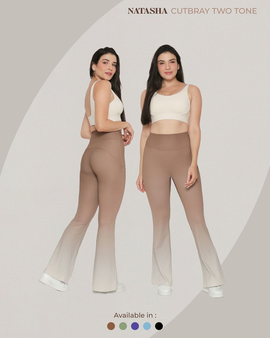 Legging Cutbray Two Tone Colour/ Legging Gradasi Olahraga Yoga Natasha / Celana Legging Cut Bray Wanita