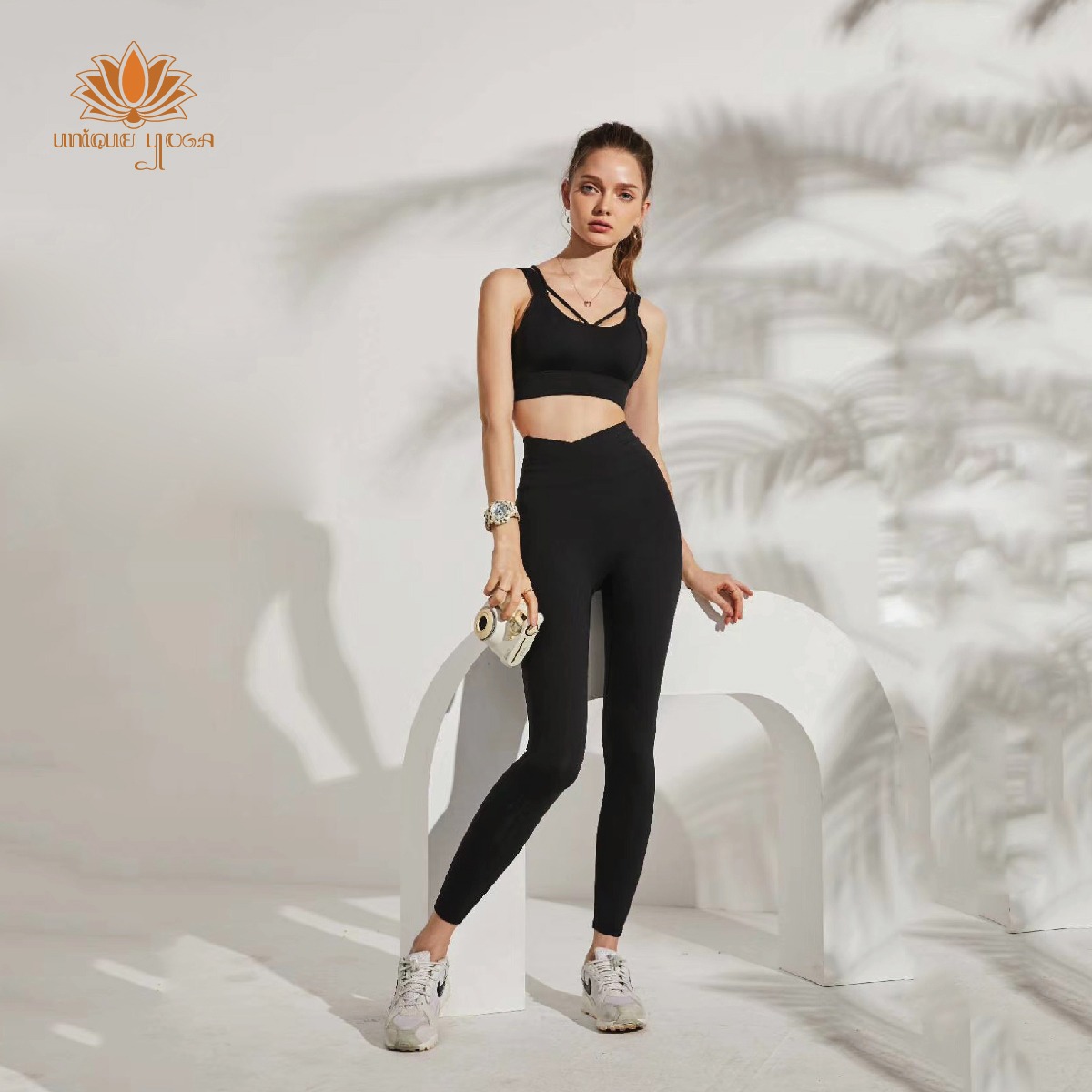 Setelan Olahraga Senam Yoga Zumba Wanita Terbaru CK1121 + SP186 Hitam