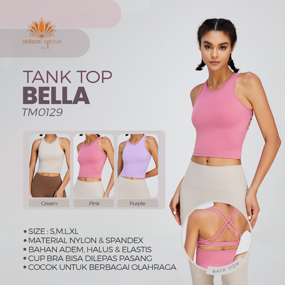 Tank Top Yoga Sport Bra Bella / Bra Olahraga Senam Yoga Wanita / Atasan Olahraga Senam Yoga Pilates Vania TM0129 
