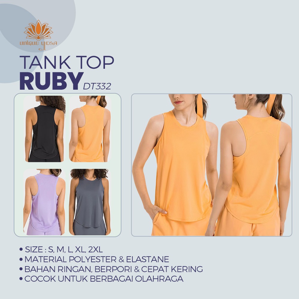 Baju Atasan Olahraga Senam Yoga Pilates / Tank Top Ruby Wanita Dry Fit / Tank Top Vania New DT332