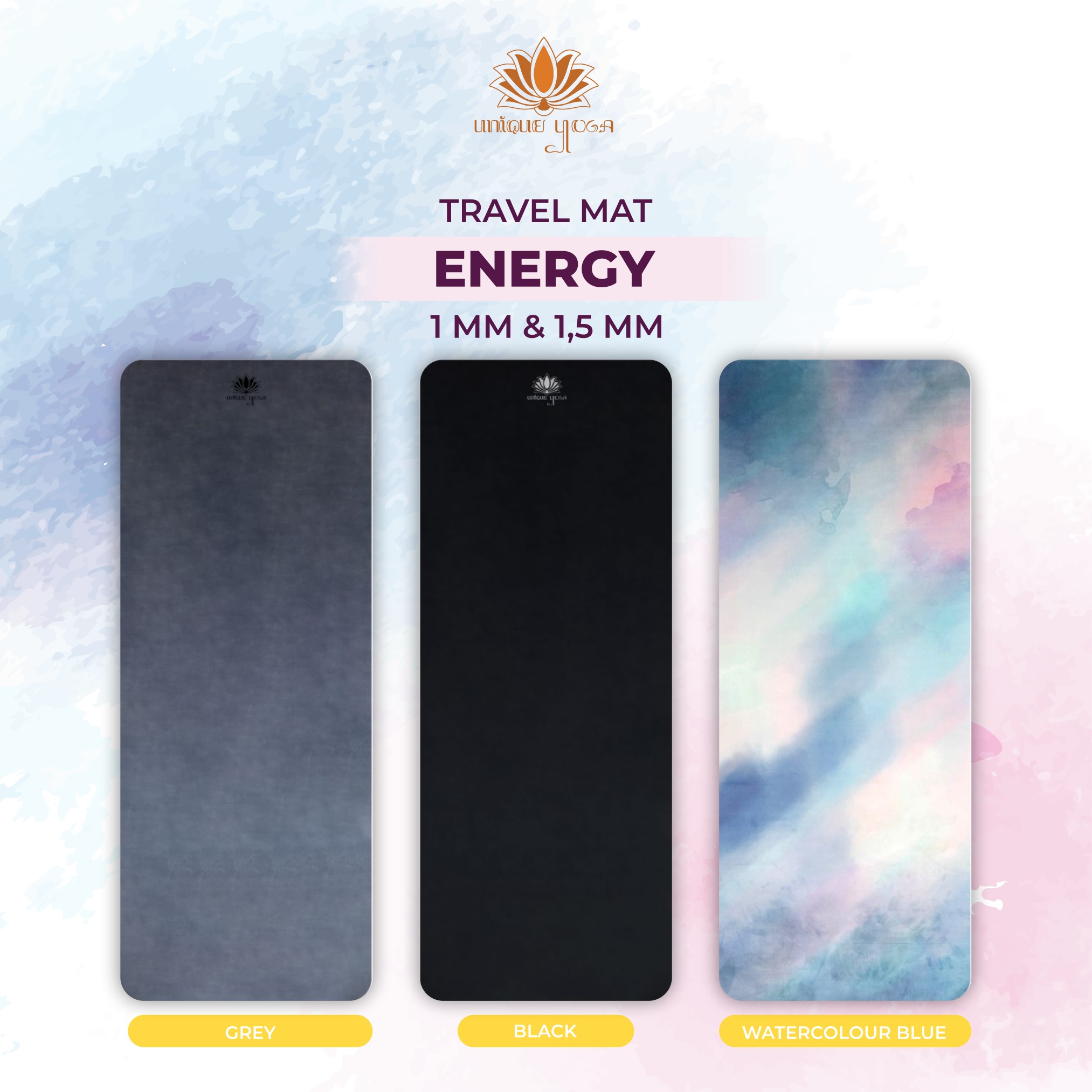 Yoga Mat Traveling Lipat Anti Slip / Travel Mat Yoga Energy / Matras Olahraga Senam Yoga Pilates Terbaru