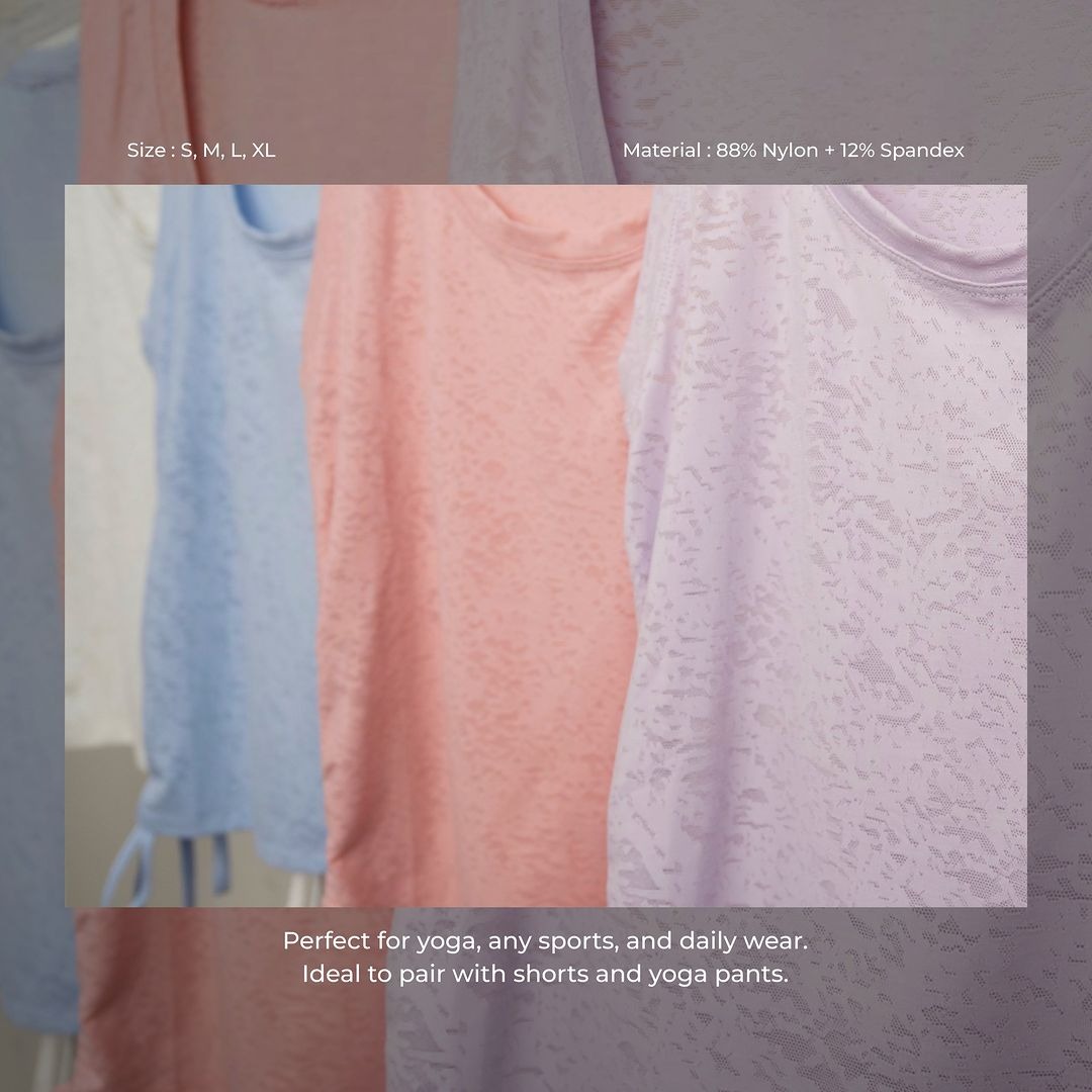Tank top Sport Mesh Bertali Helena / Kaos Atasan Senam Olahraga / Tank Top Sport Mesh Helena (99090)