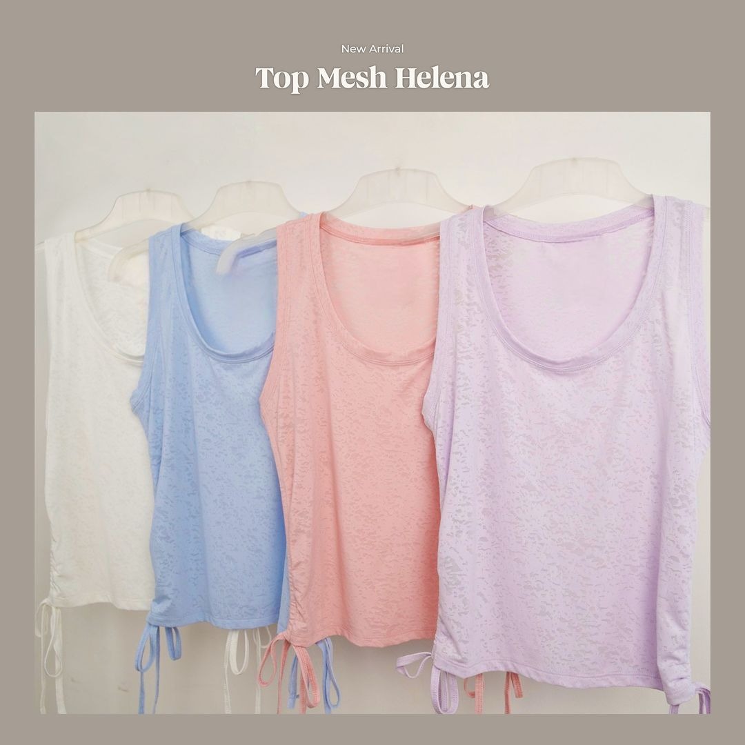 Tank top Sport Mesh Bertali Helena / Kaos Atasan Senam Olahraga / Tank Top Sport Mesh Helena (99090)