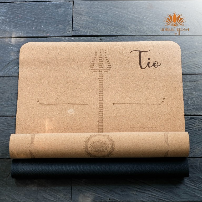Yoga Mat Motif Align / Matras Cork Mat Rubber Bisa Custom Nama / Matras Senam Yoga