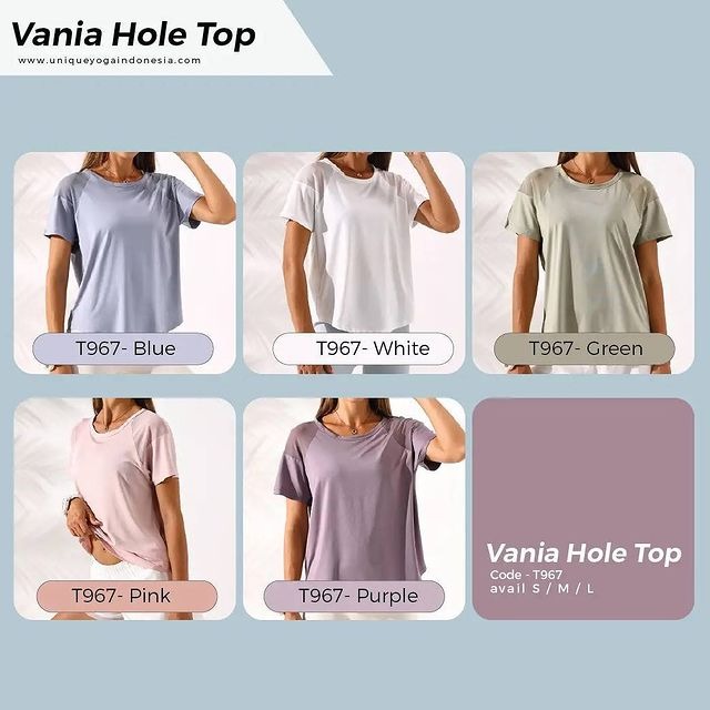 Baju Kaos Senam Yoga Olahraga Wanita Dryfit / Tshirt Sport Women Vania / Top Vania T967