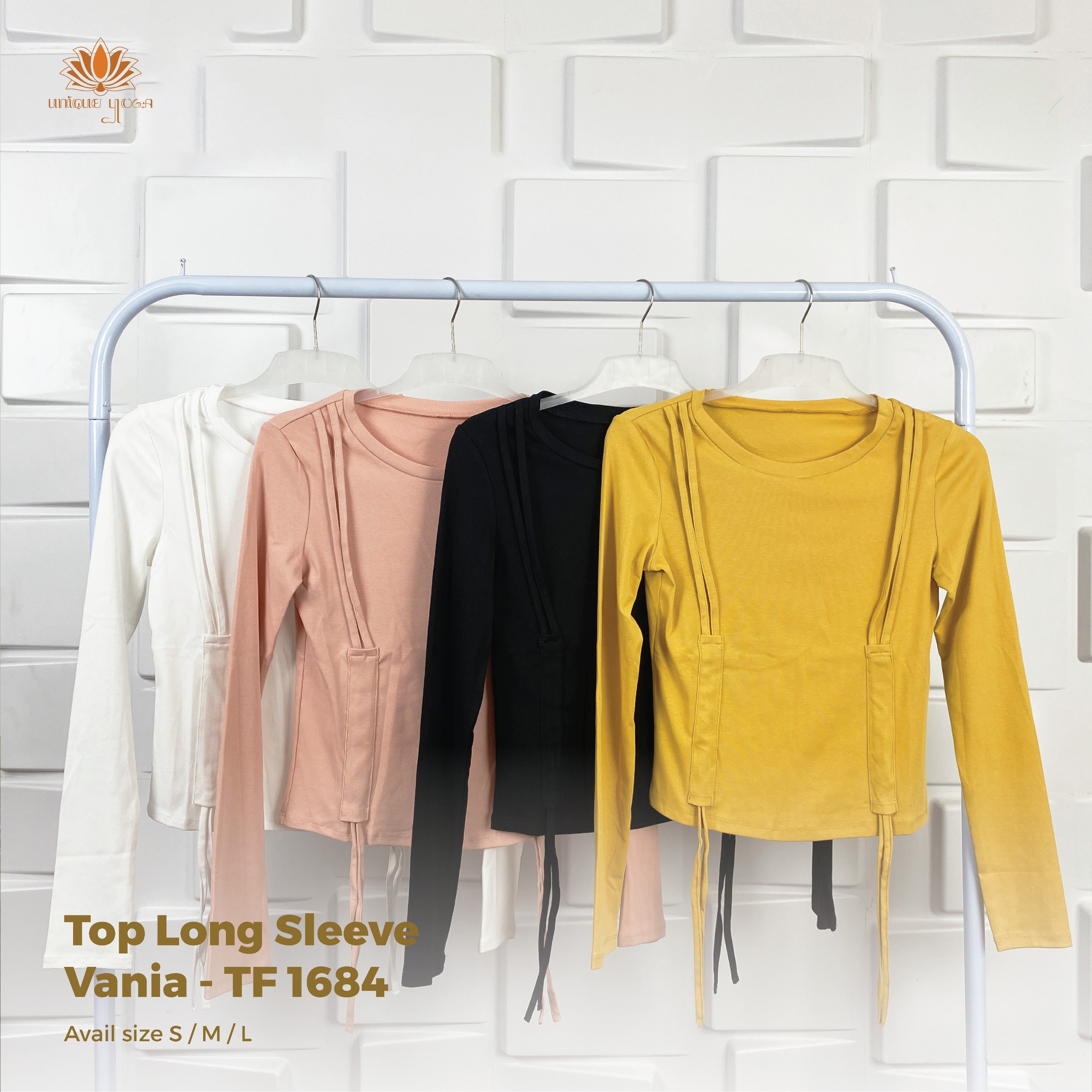 Baju Yoga Vania Code F1684 / Kaos Olahraga Yoga Lengan Panjang Wanita Fitness Running Gym Pilates / Top Long Sleeve Yoga