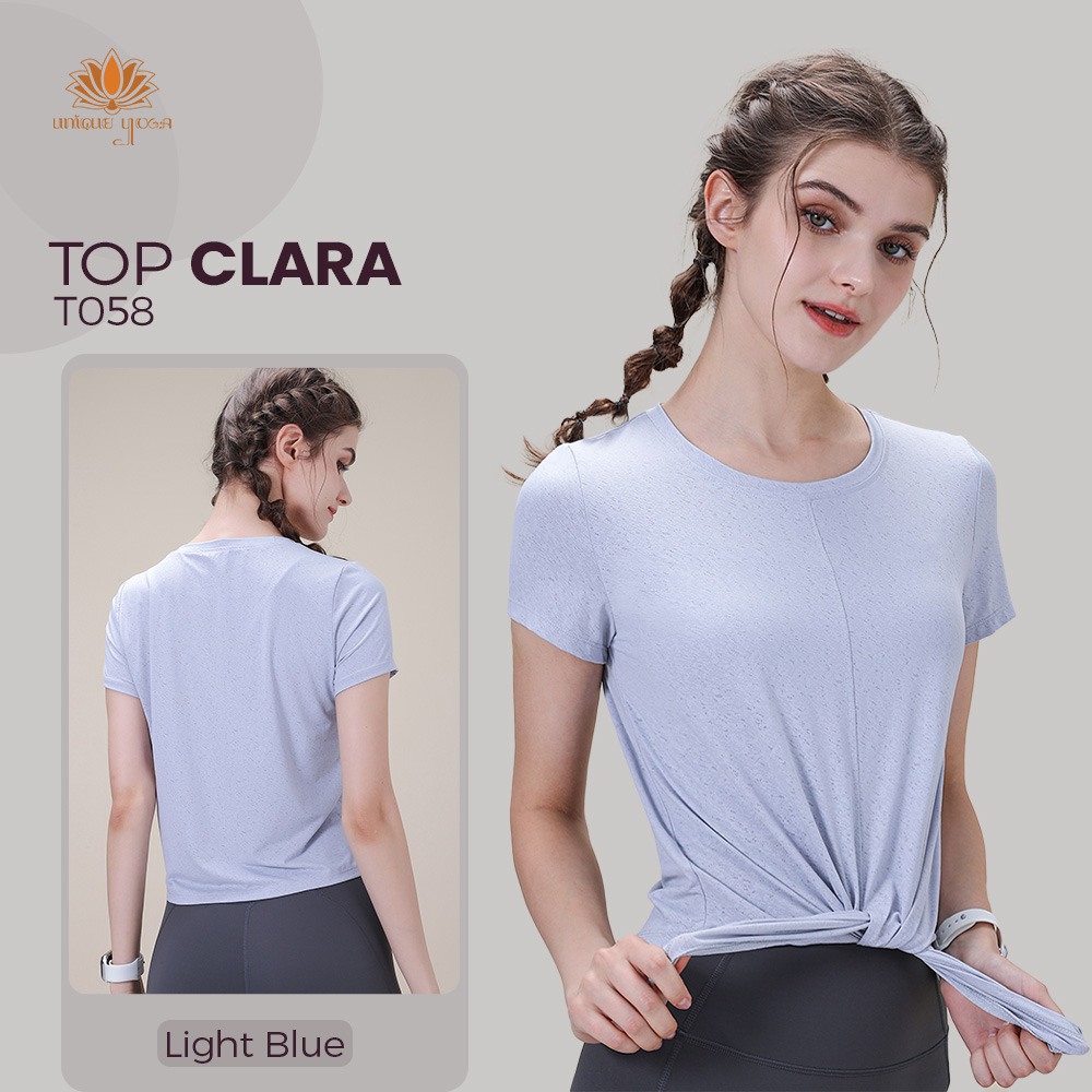 Kaos Olahraga Senam Yoga Casual Wanita Lengan Pendek / Baju Top Clara