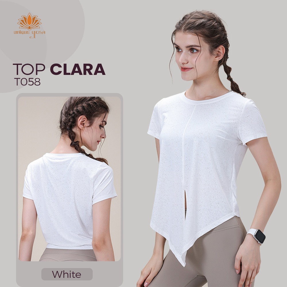 Kaos Olahraga Senam Yoga Casual Wanita Lengan Pendek / Baju Top Clara
