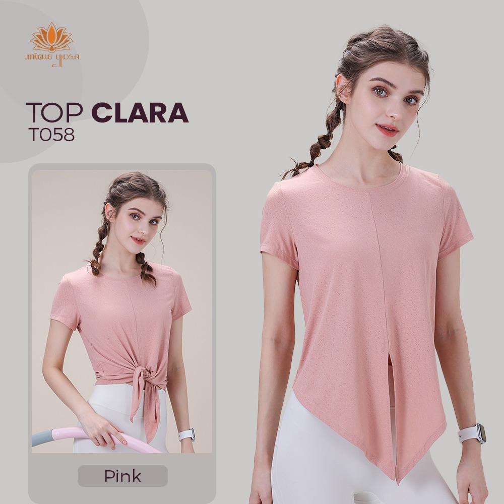 Kaos Olahraga Senam Yoga Casual Wanita Lengan Pendek / Baju Top Clara