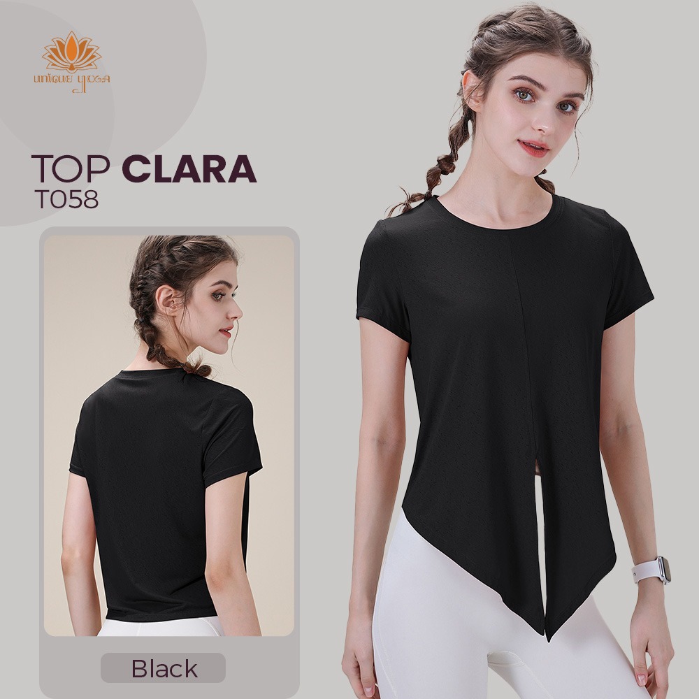 Kaos Olahraga Senam Yoga Casual Wanita Lengan Pendek / Baju Top Clara