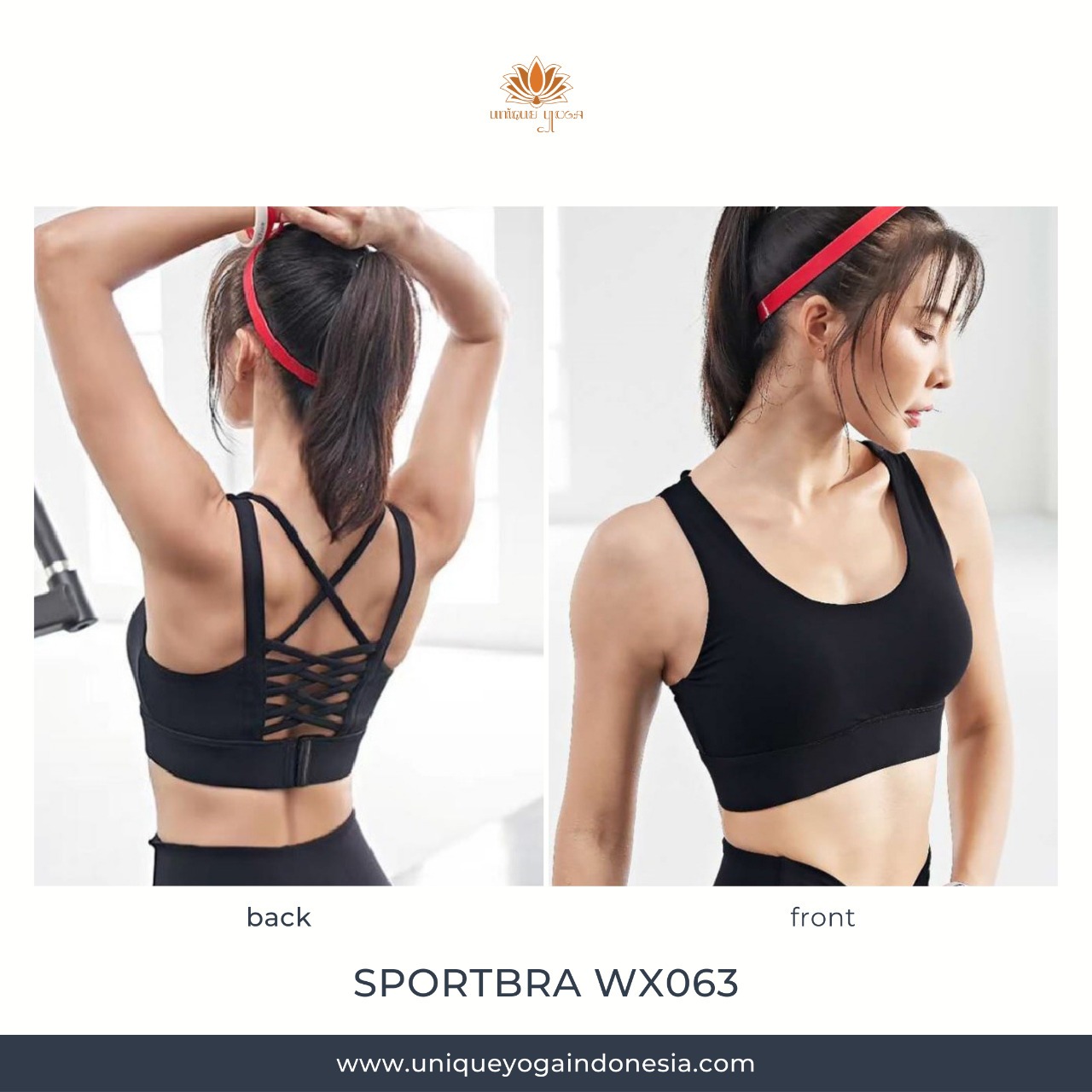 Sports Bra Olahraga Yoga/ Atasan Senam Yoga Sport Bra WX063 Hitam