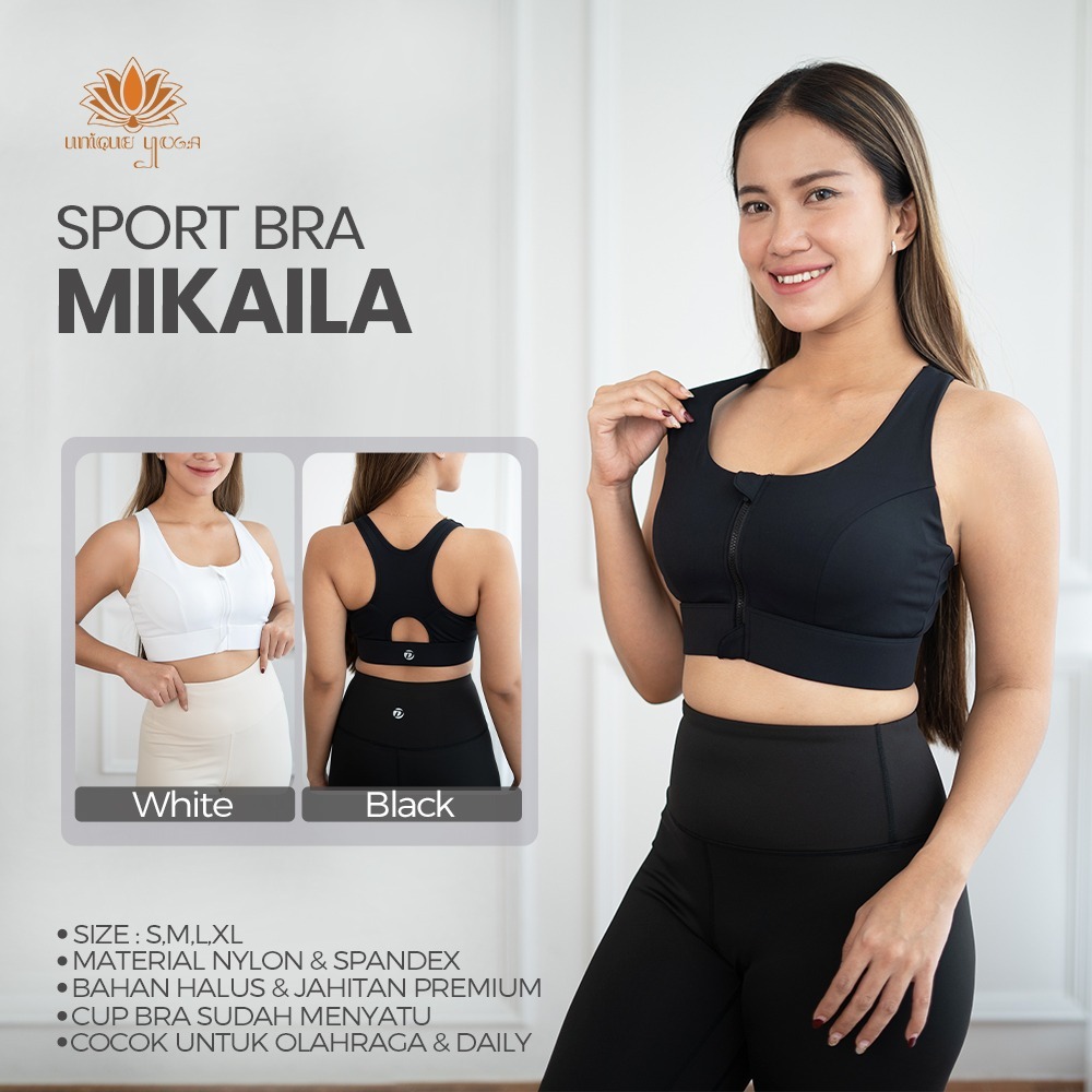 Sport Bra Mikaila / Sport Bra Olahraga / Sport Bra Wanita / Sport Bra Resleting / Sport Bra High Impact / Sport Bra Olahraga Yoga Running Senam 