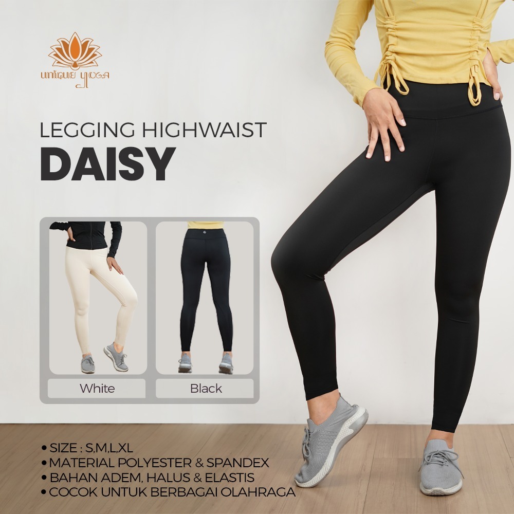 Legging High Waist Daisy / Legging Polos Wanita / Legging Sport Wanita / Legging Olahraga Senam Yoga Gym Pilates Running / Celana Olahraga Senam Wanita