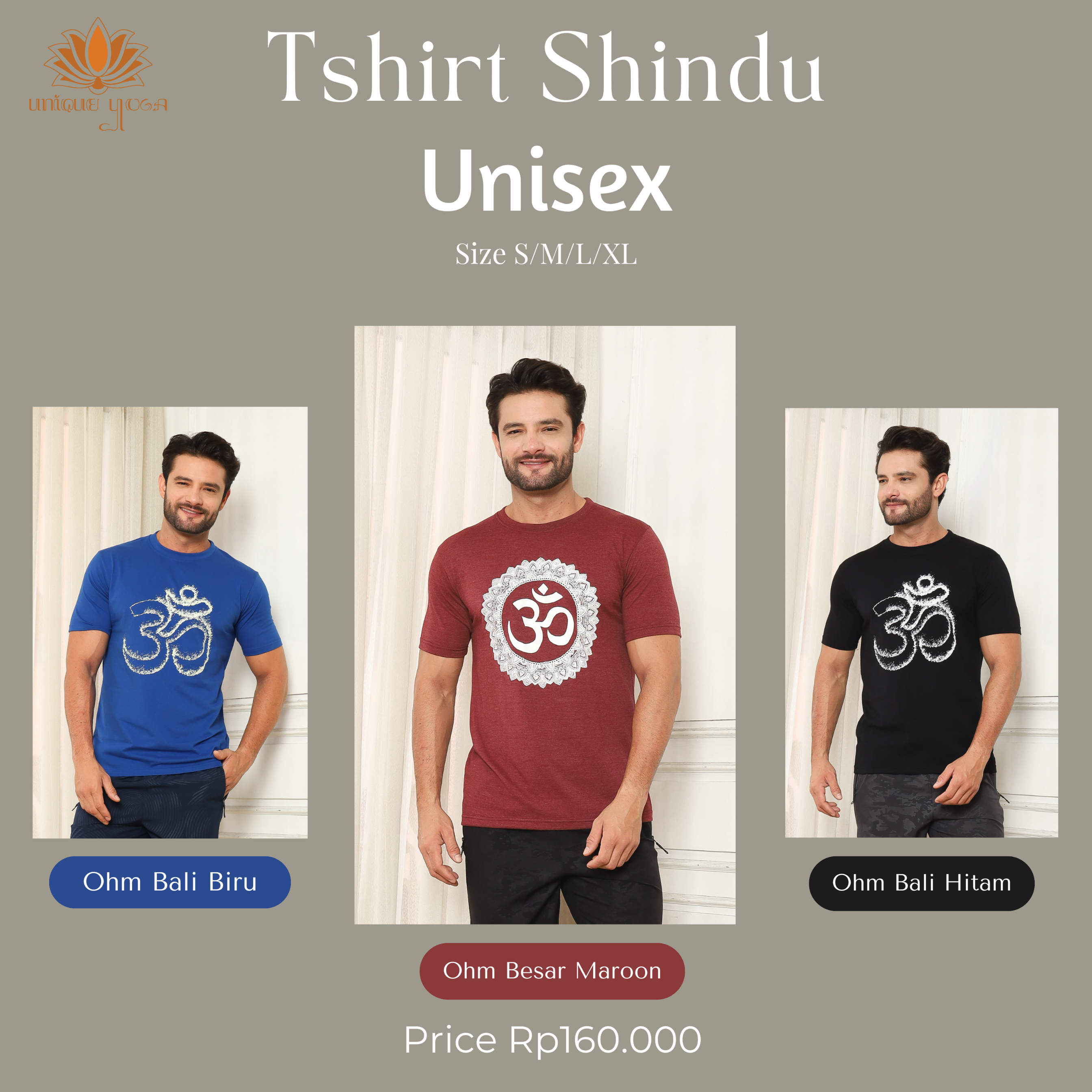 Kaos Olahraga Senam Yoga Unisex / Baju Senam Yoga Dry Fit / T-shirt Sindhu Ohm / Tshirt Yoga Murah