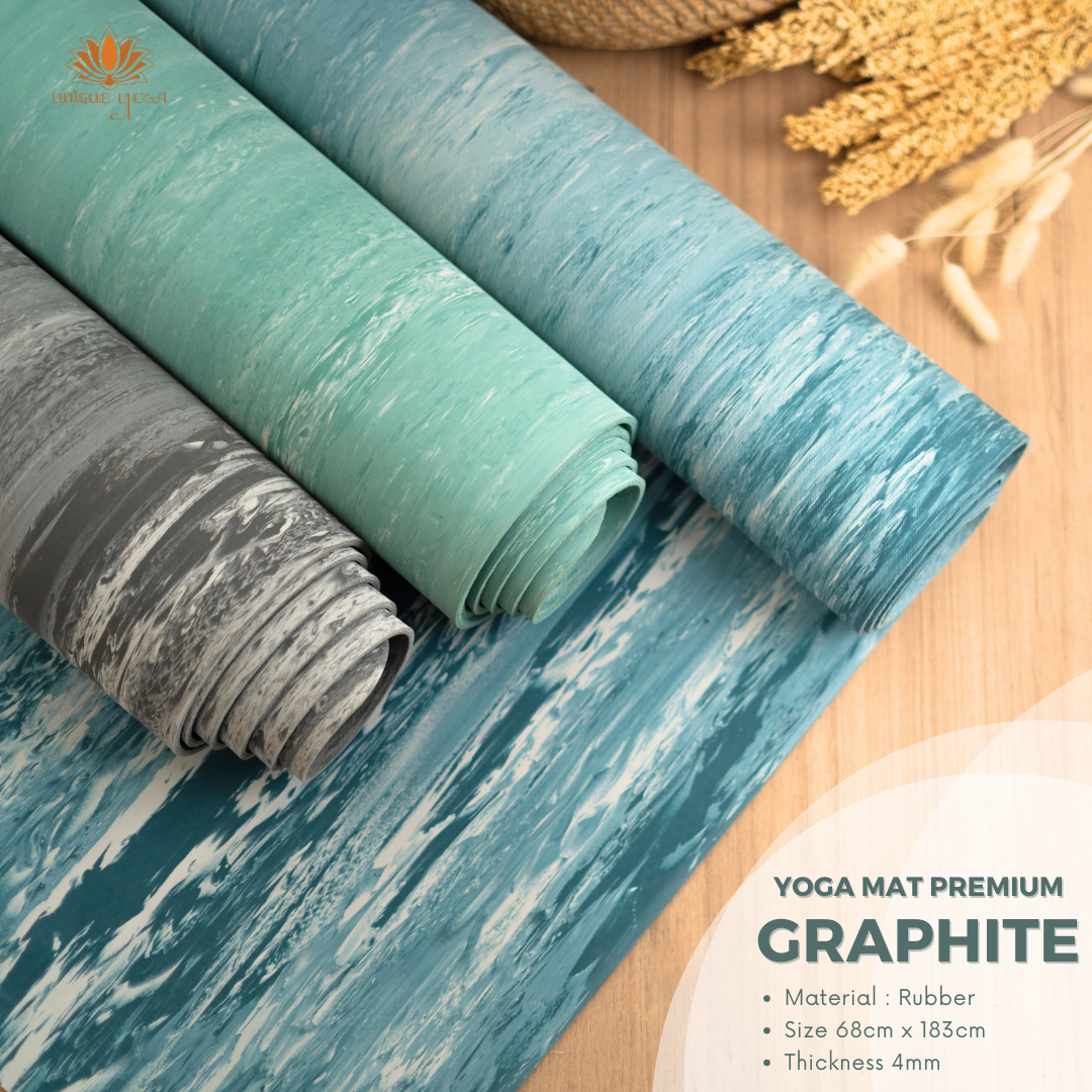 Yoga Mat Premium Graphite / Matras Yoga Pilates Premium Motif Marble