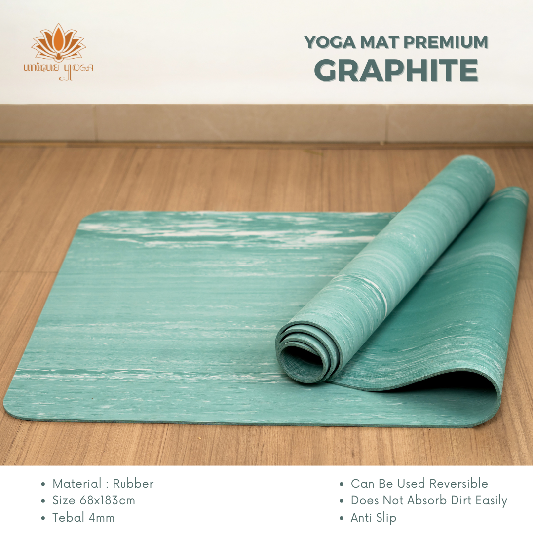 Yoga Mat Premium Graphite / Matras Yoga Pilates Premium Motif Marble