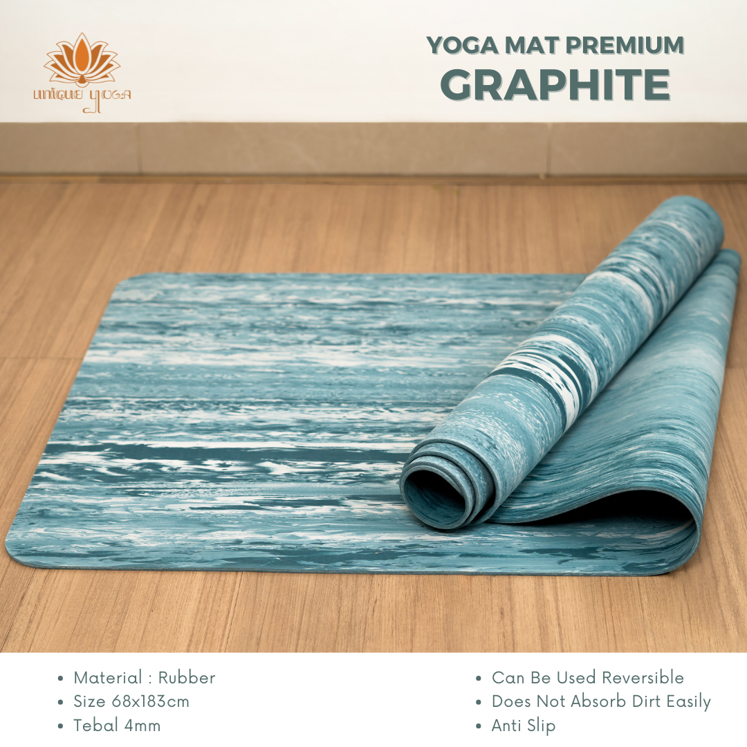 Yoga Mat Premium Graphite / Matras Yoga Pilates Premium Motif Marble