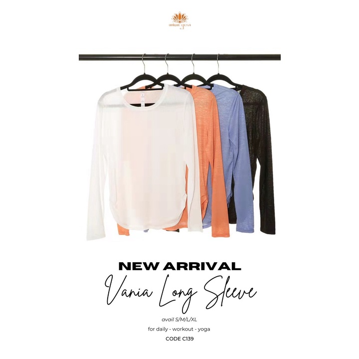 Baju Yoga Lengan Panjang / Top Yoga Long Sleeve Gym Zumba Fitness / Top Senam Yoga C139 / Top Yoga Lengan Panjang 