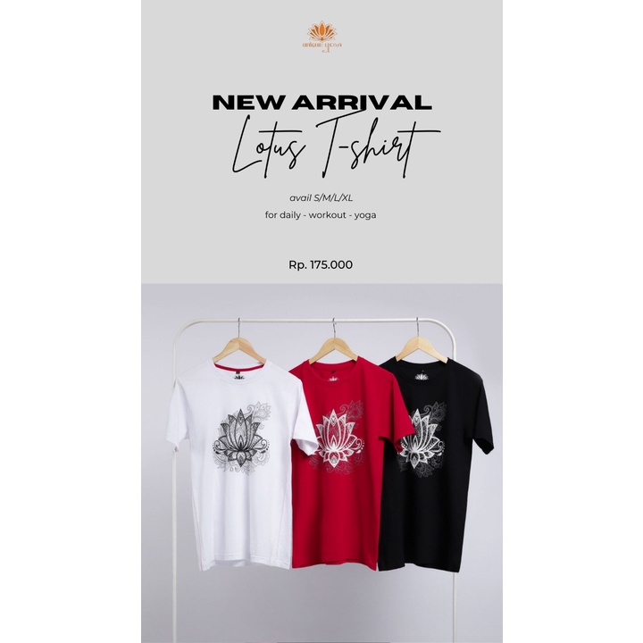 Kaos Yoga / Kaos Olahraga Tshirt Vida / Baju Yoga Unisex Pria dan Wanita Dry Fit Motif Lotus / Tshirt Yoga Murah