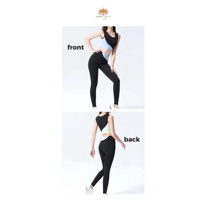 Yuna Set Celana Legging Yoga & Sport Bra Yoga Zumba / Setelan Kombinasi Sport Bra Alino 9098 / Legging Olahraga Wanita