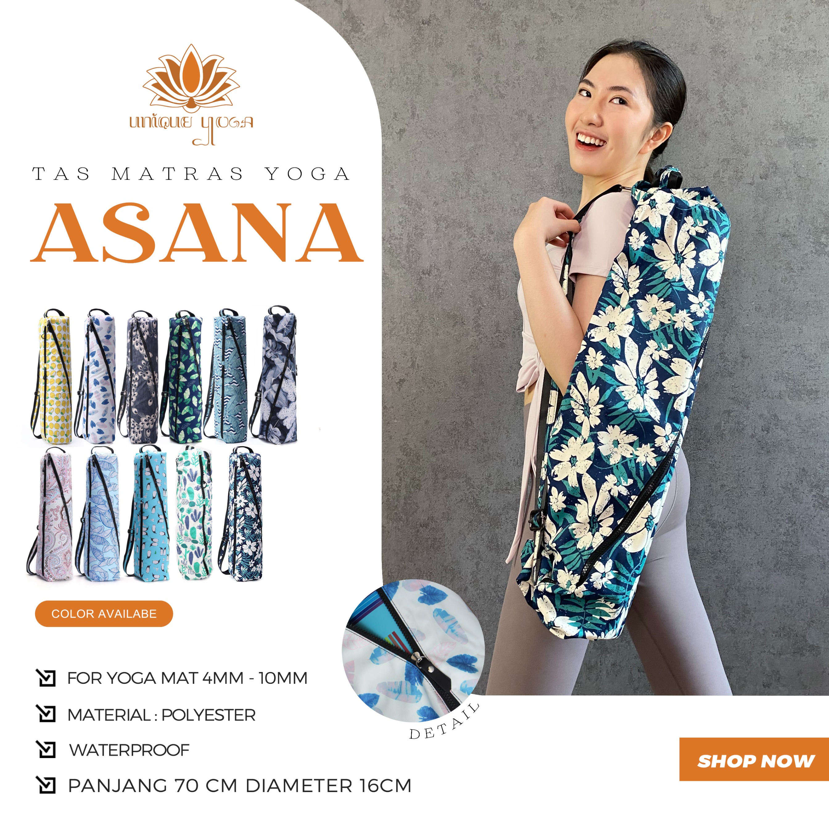 Asana Yoga Bag Mat / Tas Matras Yoga / Tas Olahraga / Tas Motif / Tas Batik Motif Waterproof / Tas Yoga / Tas Yoga Murah