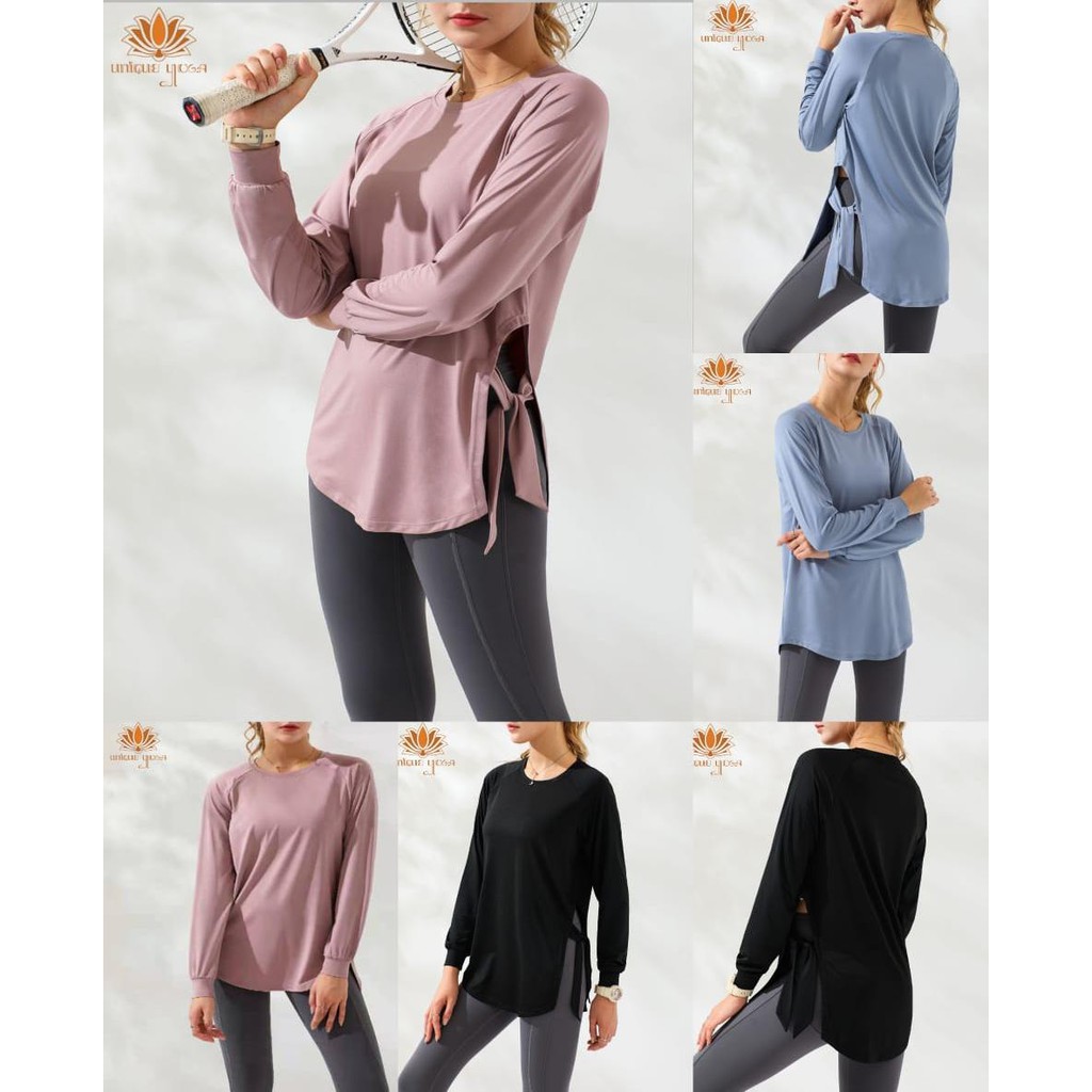 Baju Olahraga Senam Yoga Wanita Lengan Panjang Dry Fit WT317 /  Top Sport Woman Long Sleeve Terbaru