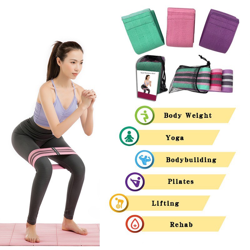 Resistance Band Gym-Fitness Yoga Pilates / Hip Band / Hip Resistance Band / Resistance Band Murah /Quick Hip Band Booty