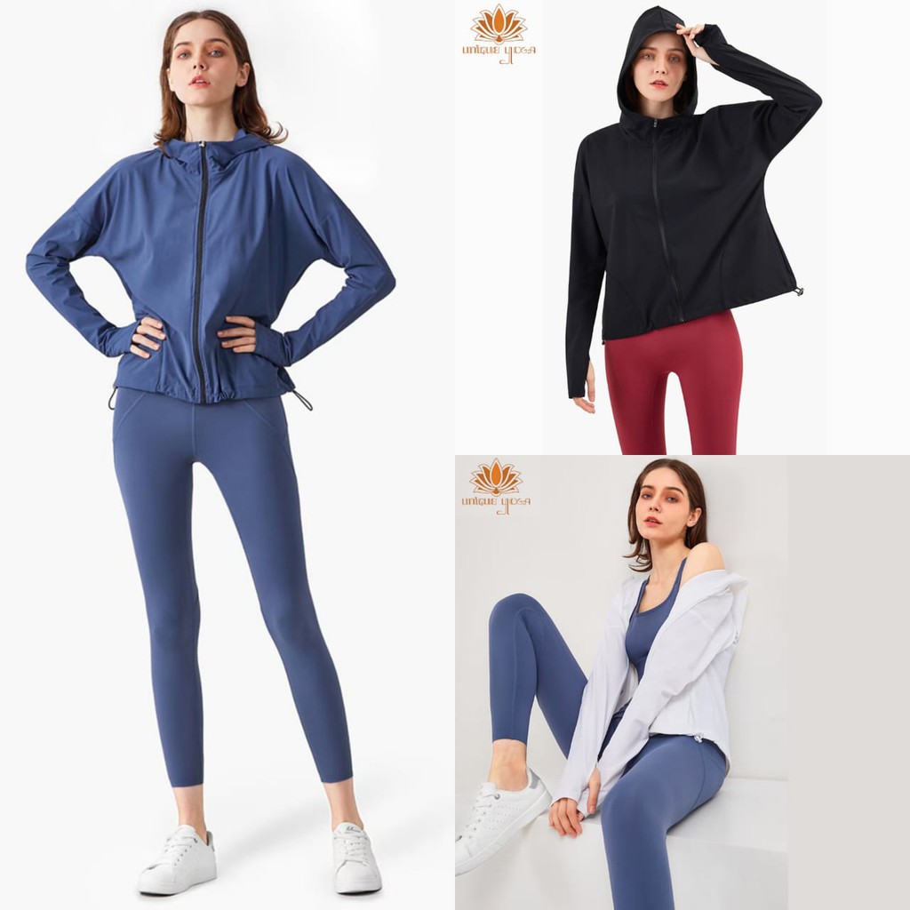 Jaket Sport Olahraga Wanita Outdoor Sepeda with hoodie / Jacket running windproofing WT1280